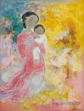 VCD Floral Maternité Asiatique Peinture à l'huile